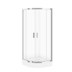 SET B97: ARTECO halfround shower enclosure 90 x 190 with TAKO shower tray 90 x 16
