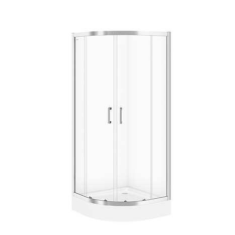 BASIC halfround shower enclosure 80 x 80 x 185