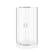 SET B161: BASIC halfround shower enclosure 80 x 185 with TAKO shower tray 80 x 16