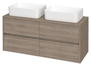 CREA 120 washbasin cabinet with countertop oak