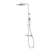 CITY RECTANGULAR shower column with thermostatic faucet chrome