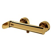 INVERTO by Cersanit wall mounted shower faucet gold, 2 DESIGN IN 1 handles: gold