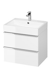 VIRGO 60 washbasin cabinet white with chrome handles