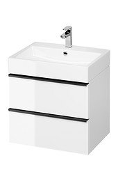 VIRGO 60 washbasin cabinet white with black handles