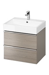 VIRGO 60 washbasin cabinet grey with chrome handles