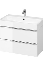 VIRGO 80 washbasin cabinet white with chrome handles
