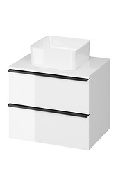 VIRGO 60 countertop cabinet white with black handles
