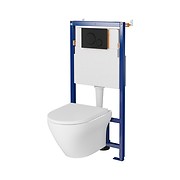 SET B641 TECH LINE OPTI, LARGA OVAL wall hung bowl CleanOn, duroplast toilet ...