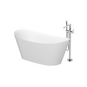 SET B719: INVERTO by Cersanit 170x80 oval freestanding bathtub with INVERTO by ...