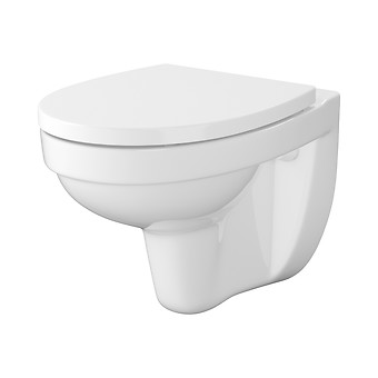 SET B468 CERSANIA wall hung bowl SimpleOn with polypropylene, soft-close toilet seat