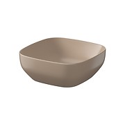LARGA by Cersanit 38×38 countertop washbasin square brown matt