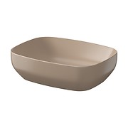 LARGA by Cersanit 50×38 countertop washbasin rectangular brown matt