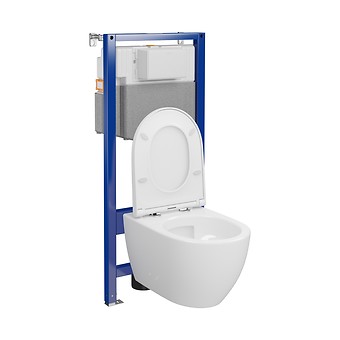 SET C18: AQUA 50 MECH QF WC frame + ZEN PRO by Cersanit OVAL StreamOn with toilet ...