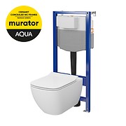 SET C26: AQUA 50 MECH QF WC frame + VIRGO by Cersanit CleanOn wall hung bowl with ...