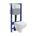 SET C36: AQUA 50 MECH QF WC frame + ARTECO CleanOn wall hung bowl with toilet seat