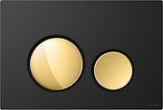 LUNA by Cersanit flush button black matt, keys gold gloss