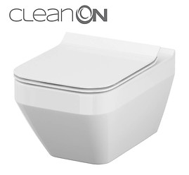 CREA wall hung bowl CleanOn rectangular with toilet seat
