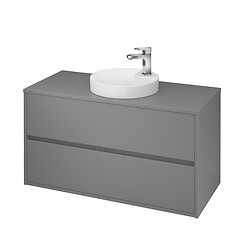 CREA 100 cabinet with countertop grey matt