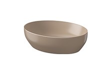 Countertop washbasin, ellipse, brown matt (50x38)