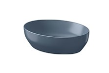 Countertop washbasin, ellipse, blue matt (50x38)
