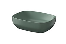 Countertop washbasin, rectangular, green matt (50x38)