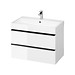 VIRGO 80 washbasin cabinet white with black handles