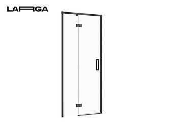 Двері душової кабіни LARGA 90х195 розпашні лівосторонні, профіль чорний