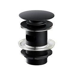 Донний клапан CLICK-CLACK для умивальників з переливом, чорний