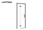 Двері душової кабіни LARGA 80х195 розпашні лівосторонні, профіль чорний