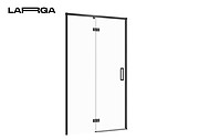 Двері душової кабіни LARGA 120х195 розпашні лівосторонні, профіль чорний